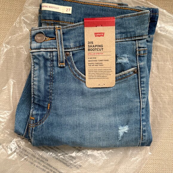 Levi's NWT 315 shaping bootcut mid rise jeans size 27/26 x 30 - Picture 1 of 10